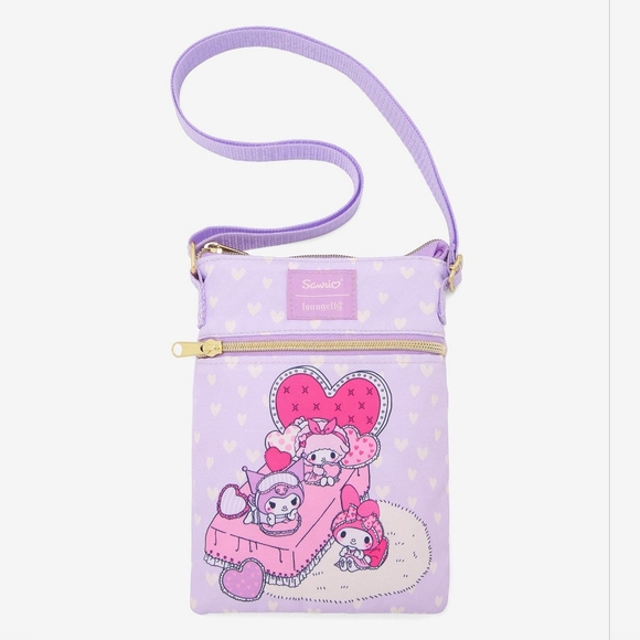 Loungefly Handbags - Loungefly My Melody & Kuromi Sleepover Passport Crossbody Bag